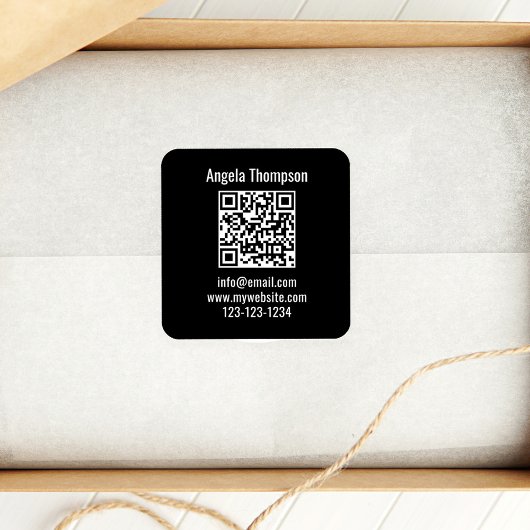 Black Business QR Code Custom Vierkante Sticker