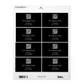 Black business qr code retour adres verzending etiket (Full Sheet)