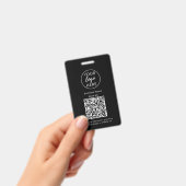 Black Business QR-codebadge Badge (Handheld)