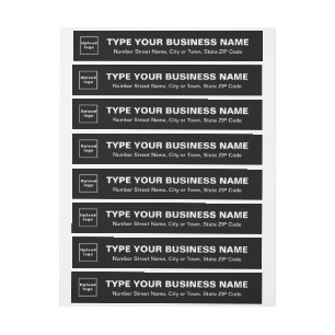Black Business Wrap rondom Return Address Label