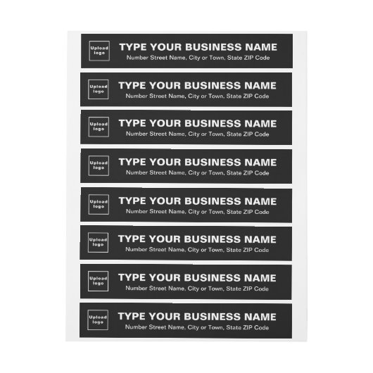 Black Business Wrap rondom Return Address Label (Vel)