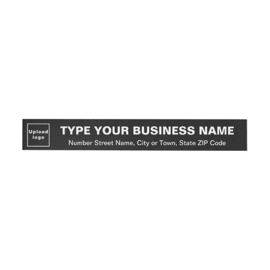 Black Business Wrap rondom Return Address Label (Individueel)