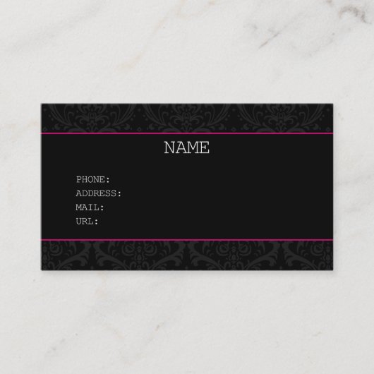 BLACK  BUSINESSCARD VISITEKAARTJE (Voorkant)
