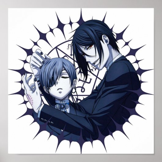 Black Butler Sebastian en Ciel Pentagram Poster (Voorkant)