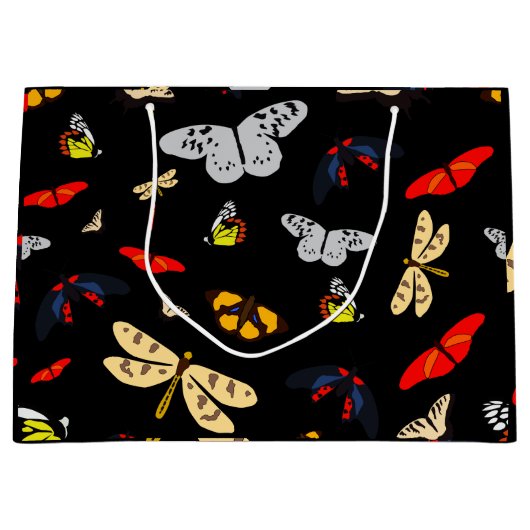 Black Butterflies Groot Cadeauzakje (Voorkant)