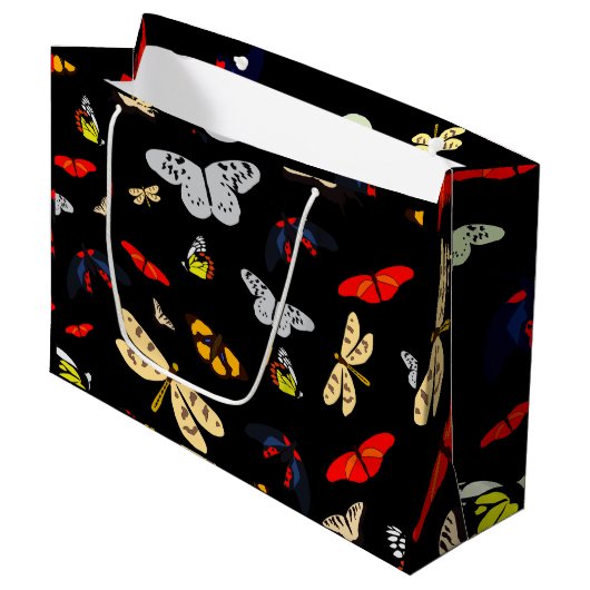 Black Butterflies Groot Cadeauzakje (Voorkant Gekanteld)