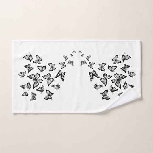 "Black Butterfly" Bath Towell Set Bad Handdoek (Handdoek)