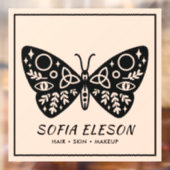 Black Butterfly & Blush Pink Beauty Salon Zakelijk Raamsticker (Vel 2)