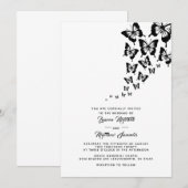 Black Butterfly bruiloft uitnodiging (Voorkant / Achterkant)