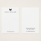 Black Butterfly Earring Display Card Visitekaartje (Voorkant /achterkant)