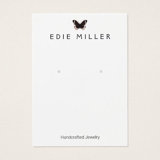 Black Butterfly Earring Display Card Visitekaartje (Voorkant)