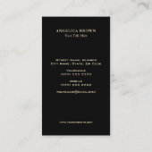 Black Butterfly Faux Gold Foil Visitekaartje (Achterkant)