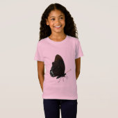 Black Butterfly Girls Pink T-Shirt (Voorkant volledig)