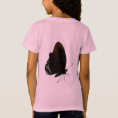 Black Butterfly Girls Pink T-Shirt (Achterkant)