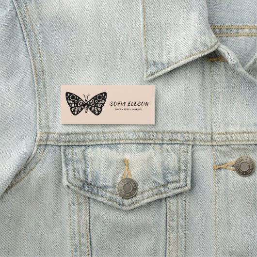 Black Butterfly Logo Blush Pink Professioneel Pers Naamplaatje (In situ)