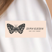 Black Butterfly Logo Blush Pink Professioneel Pers Naamplaatje