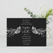 Black Butterfly Music Fidelity Wedding Invitations Kaart (Staand voorkant)