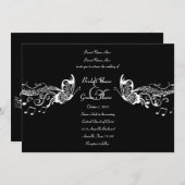 Black Butterfly Music Fidelity Wedding Invitations Kaart (Voorkant / Achterkant)