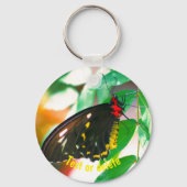 Black Butterfly Natuur - Aangepast Sleutelhanger (Voorkant)