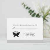 Black Butterfly Rsvp Kaartje (Staand voorkant)