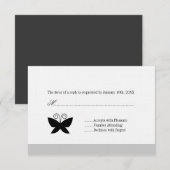 Black Butterfly Rsvp Kaartje (Voorkant / Achterkant)