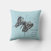 Black Butterfly square Cushion Kussen (Achterkant)