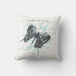Black Butterfly square Cushion Kussen