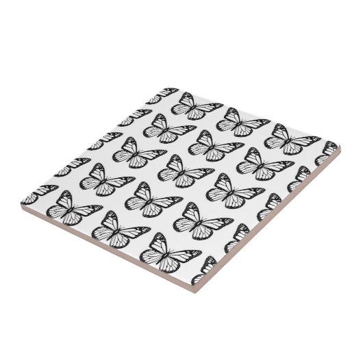 Black Butterfly Stencils Tegeltje (Zijkant)