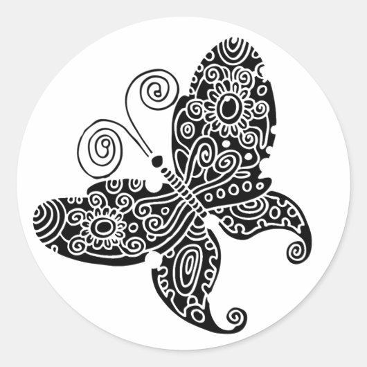 Black Butterfly Sticker (Voorkant)