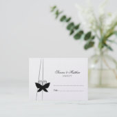 Black Butterfly Wedding Escort Plaatskaartje (Staand voorkant)