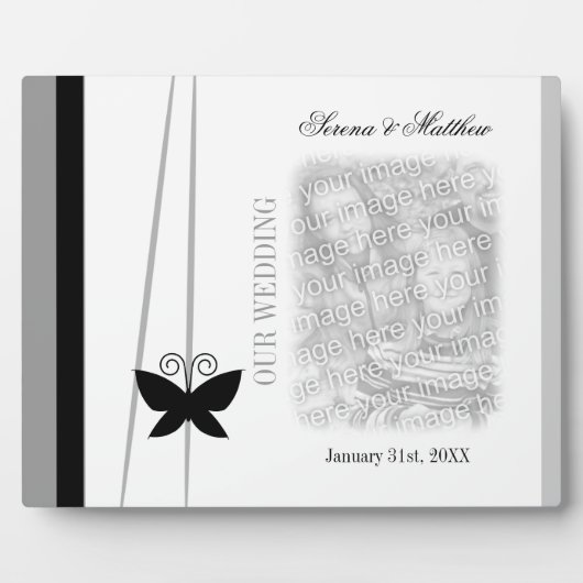 Black Butterfly Wedding Fotoplaat (Voorkant)