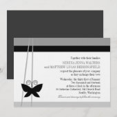 Black Butterfly Wedding Kaart (Voorkant / Achterkant)