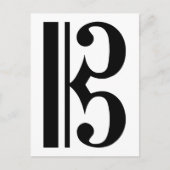 Black C Clef Briefkaart (Voorkant)
