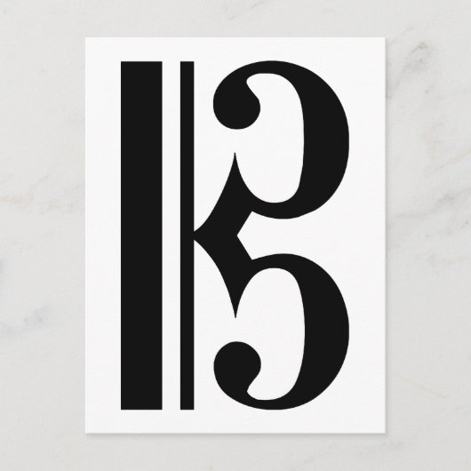 Black C Clef Briefkaart (Voorkant)