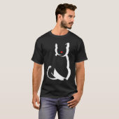 Black Ca Kitten met Red Heart Nose Raglan T-shirt (Voorkant volledig)