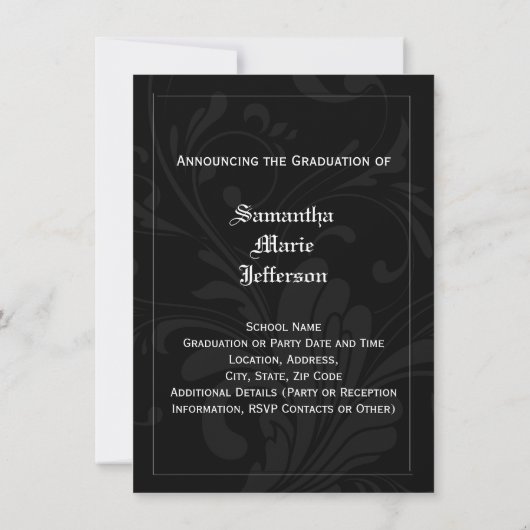 Black Caduceus Medical of Nursing Photo Afstuderen Kaart (Achterkant)