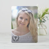 Black Caduceus Medical School 2 Foto Afstuderen Aankondiging (Staand voorkant)