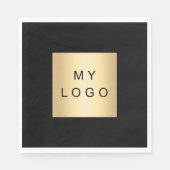 Black cafe bar business logo luncheon servet (Voorkant)