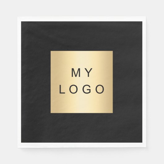 Black cafe bar business logo luncheon servet (Voorkant)