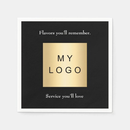 Black cafe bar business logo slogan quote servet (Voorkant)