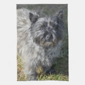 Black Cairn Terrier Theedoek (Verticaal)