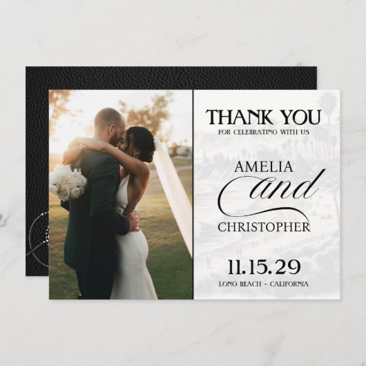 Black California Passport Bedankkaart (Voorkant / Achterkant)