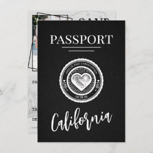 Black California Passport Bewaar de datum Save The Date