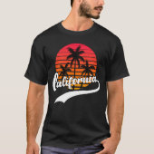 Black California Summer Retro Sunset Mannen T-Shir T-shirt (Voorkant)
