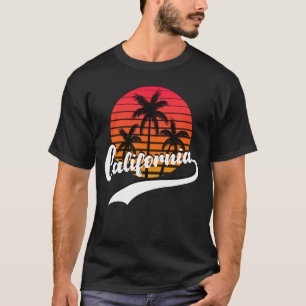 Black California Summer Retro Sunset Mannen T-Shir T-shirt
