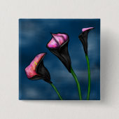 Black Calla Hot Pink Lilies Vierkante Button 5,1 Cm (Voorkant)