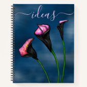 Black Calla Lilies Pink Center Notitieboek (Voorkant)