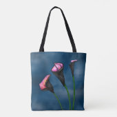 Black Calla Lilies Pink Center Tote Bag (Achterkant)
