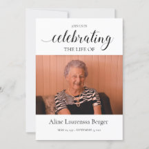 Black Calligraphy Celebration of Life Photo