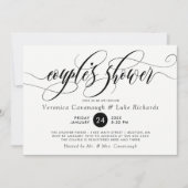 Black Calligraphy Couple's Shower Kaart (Voorkant)